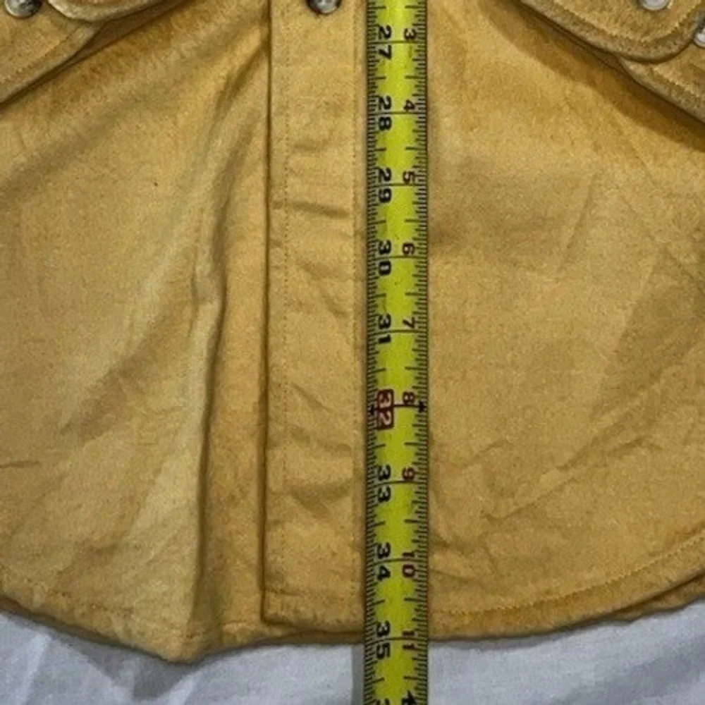 St‎ Johns Bay Mens Medium Tall Chamois Cloth Button Up Long Sleeve Shirt Yellow